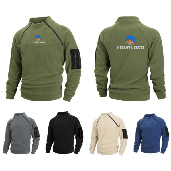 ZPA008 Men's versatile fleece pullover with zip pockets
